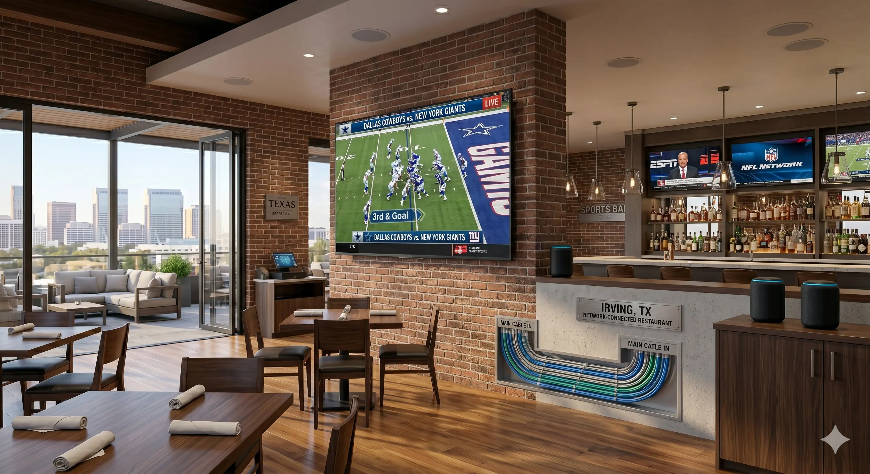 Commercial LAN networking, multi-TV and audio system wiring in Dallas